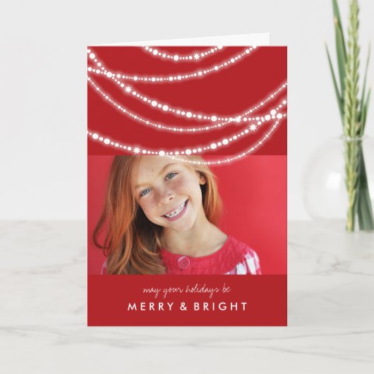 Kerstfoto's voor Merry & Bright Sparking Lights Feestdagen Kaart (Voorkant)