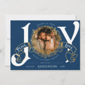  kerstfoto's voor trouwen en vrolijk blauw (Voorkant)