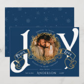  kerstfoto's voor trouwen en vrolijk blauw (Voorkant / Achterkant)