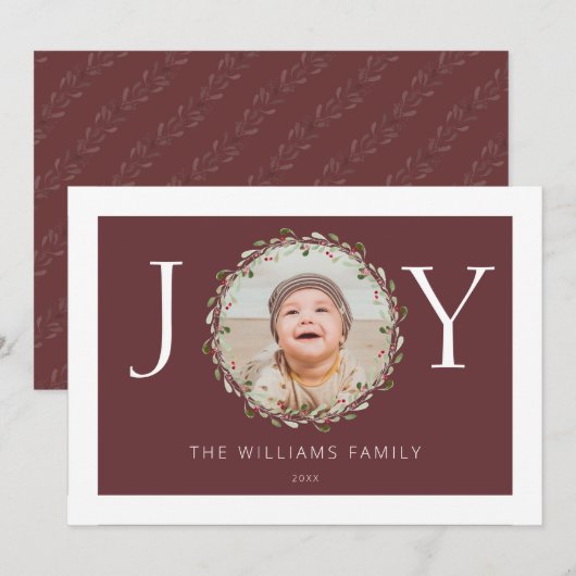 kerstfoto's waterverf met ruw grauw (Voorkant / Achterkant)