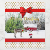 kerstfoto's wijn etiket (Enkel label)