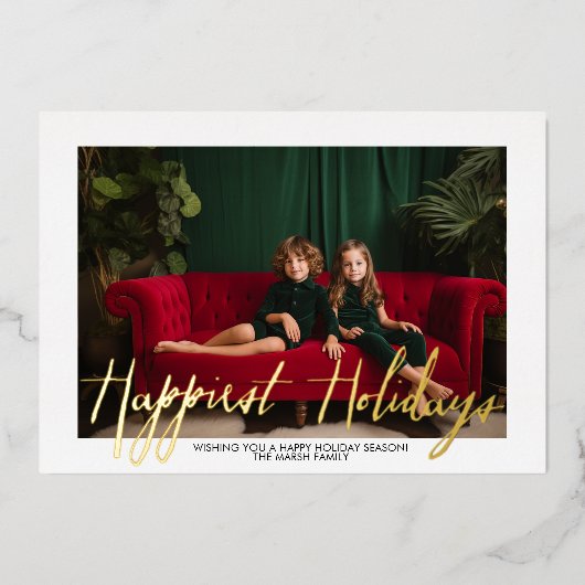 Kerstfotoscript gelukkigste Feestdagen - geplakt (Voorkant)