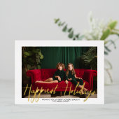 Kerstfotoscript gelukkigste Feestdagen - geplakt (Staand Voorkant)