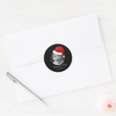 Kerstfotoscript Prettige feestdagen Santa Hat Ronde Sticker (Envelop)