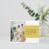 Kerstfotoserie 2 | Gele Happy Holiday Briefkaart (Staand voorkant)
