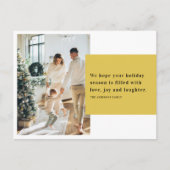 Kerstfotoserie 2 | Gele Happy Holiday Briefkaart (Voorkant)