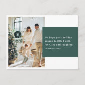 Kerstfotoserie 2 | Green Happy Holiday Briefkaart (Voorkant)