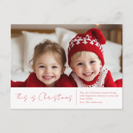 Kerstfotoserie | Briefkaart Rode Joy (Voorkant)