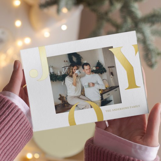 Kerstfotoserie | Gold Joy-Briefkaart Folie Feestdagen Briefkaart