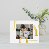 Kerstfotoserie | Gold Joy-Briefkaart Folie Feestdagen Briefkaart (Staand Voorkant)
