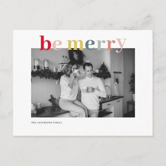 Kerstfotoserie | Kleurrijk zijn Merry Briefkaart (Voorkant)