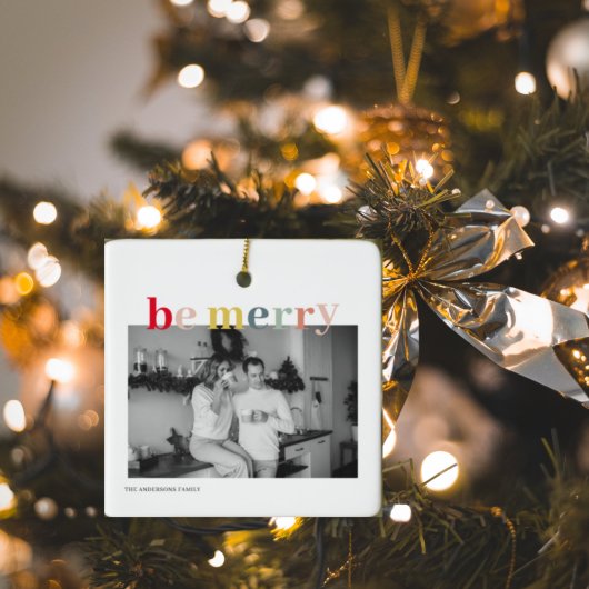 Kerstfotoserie | Kleurrijk zijn Merry Keramisch Ornament