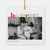 Kerstfotoserie | Kleurrijk zijn Merry Keramisch Ornament (Achterkant)