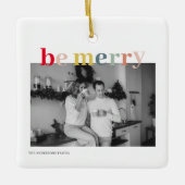 Kerstfotoserie | Kleurrijk zijn Merry Keramisch Ornament (Voorkant)