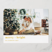 Kerstfotoserie | Merry + Bright | Folie Feestdagen Briefkaart (Voorkant)