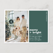 Kerstfotoserie | Merry + Bright Groen Briefkaart (Voorkant)