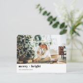 Kerstfotoserie | Merry + Bright | Vakantie Briefkaart (Staand voorkant)