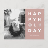 Kerstfotoserie | Prettige feestdagen Roze Briefkaart (Voorkant)