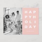 Kerstfotoserie | Prettige feestdagen Roze Briefkaart (Voorkant)