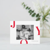 Kerstfotoserie | Rode Joy Briefkaart (Staand voorkant)
