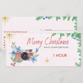 kerstfotosessiebon, cadeaukaart (Voorkant / Achterkant)