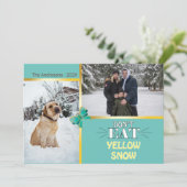 Kerstfotosjabloon eet geen geel sneeuw kaart (Staand voorkant)