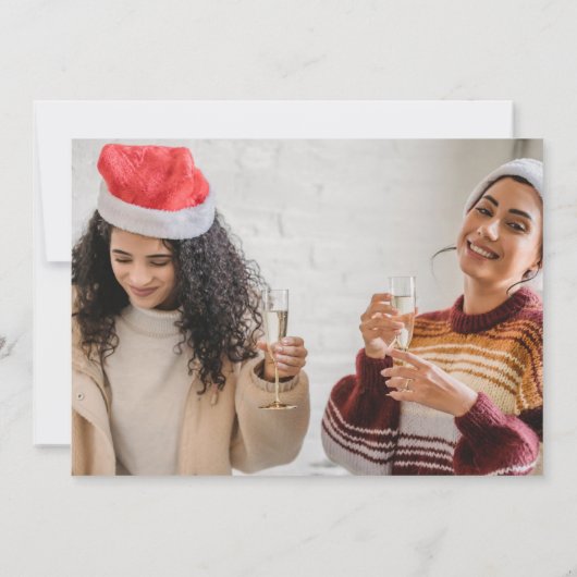 Kerstfotosjabloon eet geen geel sneeuw kaart (Achterkant)