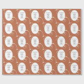 Kerstfotosjabloon - Oranje nit patroon Cadeaupapier (Vlak)