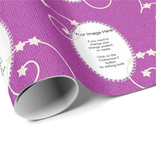 Kerstfotosjabloon - Orchid Knit Pattern Cadeaupapier (Rol Hoek)