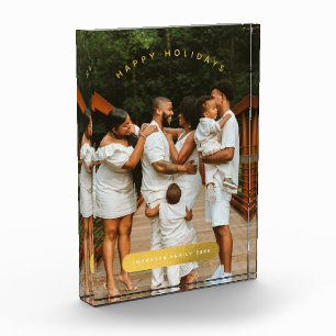 Kerstfototentoonstelling met gouden aangepaste fot fotoblokken