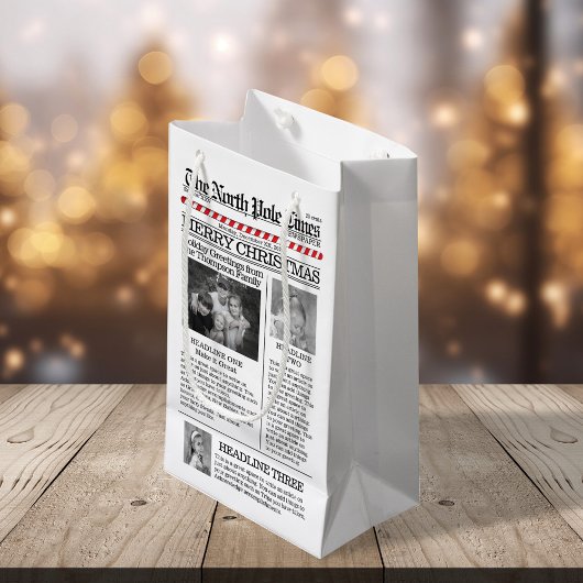 Kerstfototypografie krant klein cadeauzakje