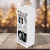 Kerstfototypografie krant wijn cadeautas