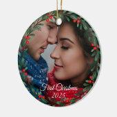 Kerstfotoversiering Keramisch Ornament (Links)