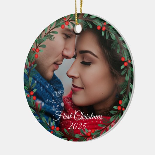 Kerstfotoversiering Keramisch Ornament (Links)