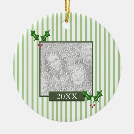 Kerstfotoversiering Keramisch Ornament (Voorkant)