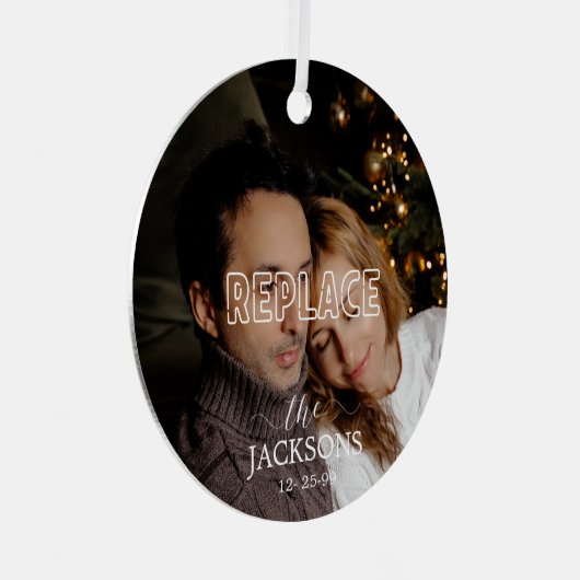 Kerstfotoversiering Metalen Ornament (Voorkant Rechts)