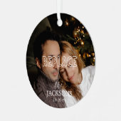 Kerstfotoversiering Metalen Ornament (Voorkant links)