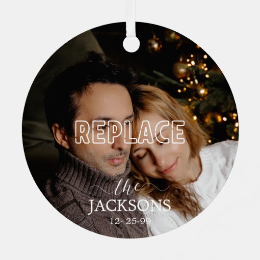 Kerstfotoversiering Metalen Ornament (Achterkant)