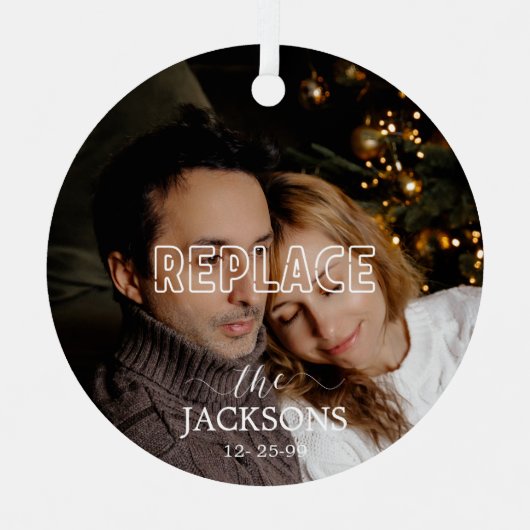 Kerstfotoversiering Metalen Ornament (Voorkant)