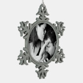 Kerstfotoversiering Tin Sneeuwvlok Ornament (Links)