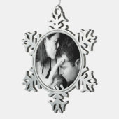 Kerstfotoversiering Tin Sneeuwvlok Ornament (Rechts)