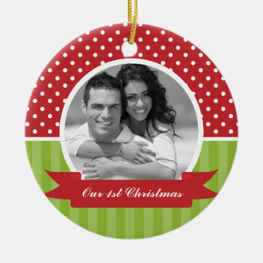 kerstfotoversieringen keramisch ornament (Voorkant)