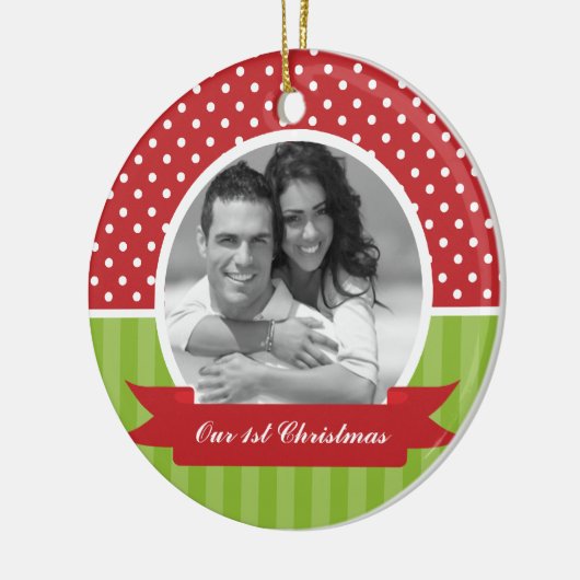 kerstfotoversieringen keramisch ornament (Links)