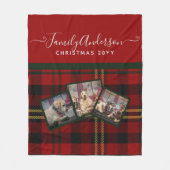 Kerstfotovoltaïsche gebak - Rood met tartan Fleece Deken (Voorkant)