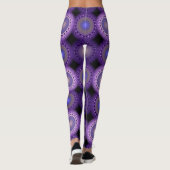 Kerstfractal blauw patroon leggings (Achterkant)