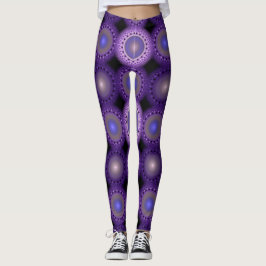 Kerstfractal blauw patroon leggings