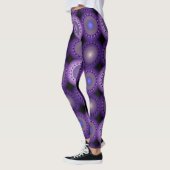 Kerstfractal blauw patroon leggings (Links)