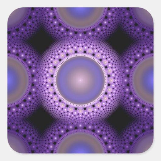 Kerstfractal blauw patroon vierkante sticker (Voorkant)