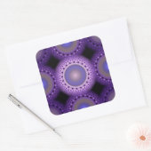 Kerstfractal blauw patroon vierkante sticker (Envelop)