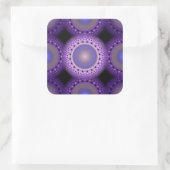 Kerstfractal blauw patroon vierkante sticker (Tas)